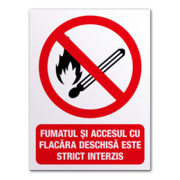 Indicatoare Pentru Interzicerea Cu Flacari