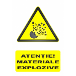 Indicatoare De Avertizare Atentie Materiale Explozive