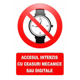 Indicatoare Pentru Interzicerea Cu Ceasuri